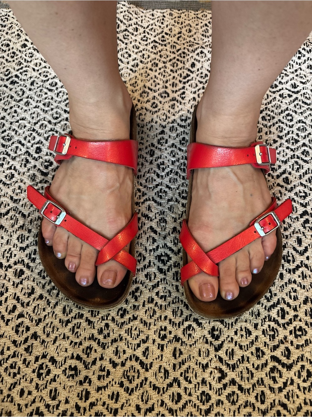 Birkenstock Red Sandals with Buckles